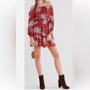 EUC Urban Outfitters Saffron Skies Off the Shoulder Mini Dress